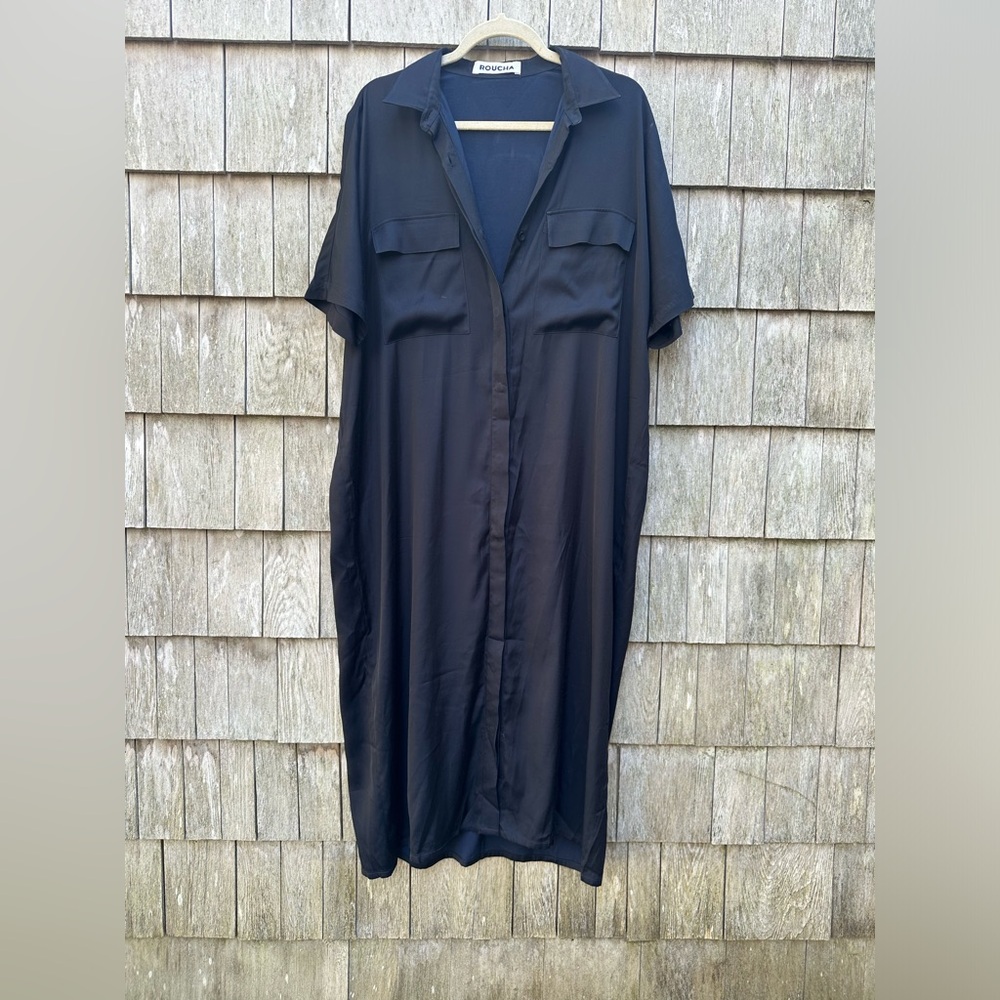 Roucha Womens Short Sleeve Button Down Maxi Dress Size XL